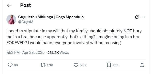 Post gugulethu mhlungu gogo mpendulo gugsm need to stipulate in my will that my