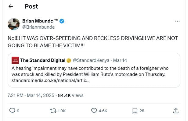 Post brian mbunde tm brianmbunde nol! it was overspeeding and reckless drivingi!