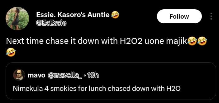 Essie. kasoro's auntie edssie follow next time chase it down with h202 uone maji