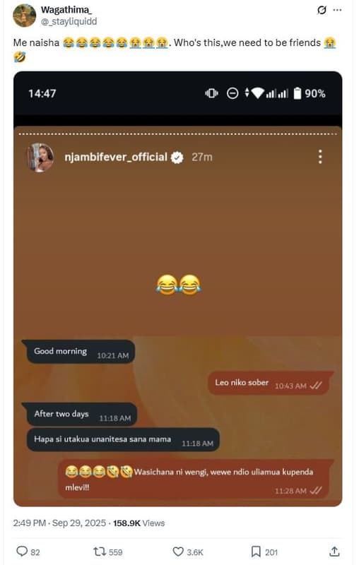 Wagathima _ stayliquidd me naisha aa04fffl who's this.we need to be friends 14,4