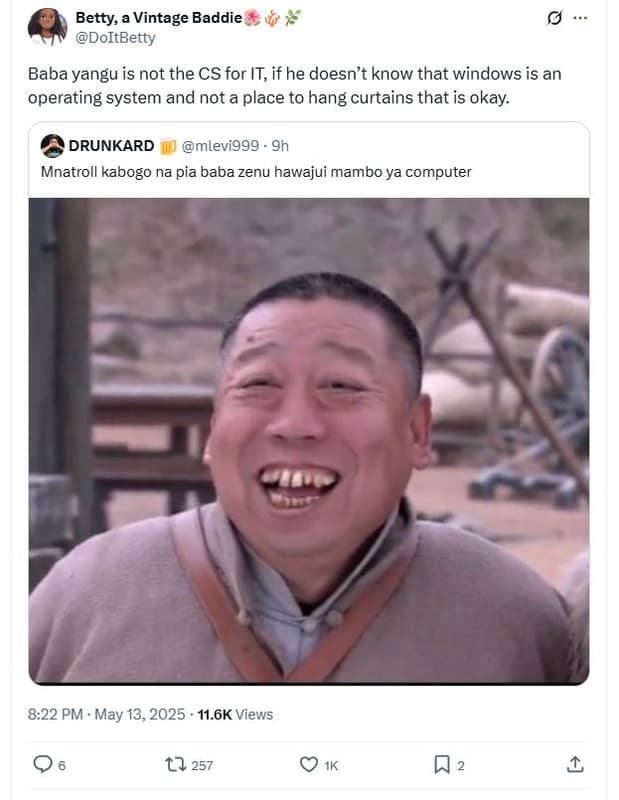 Betty a vintage baddie doitbetty baba yangu is not the cs for it, if he doesn't