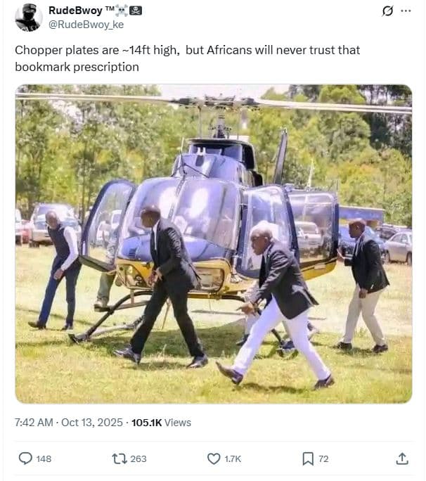 Rudebwoy tm rudebwoy_ke chopper plates are 14ft high, but africans will never tr