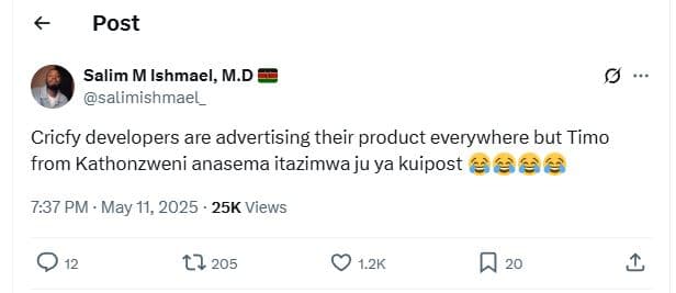 Post salim m ishmael, m.d salimishmael _ cricfy developers are advertising their