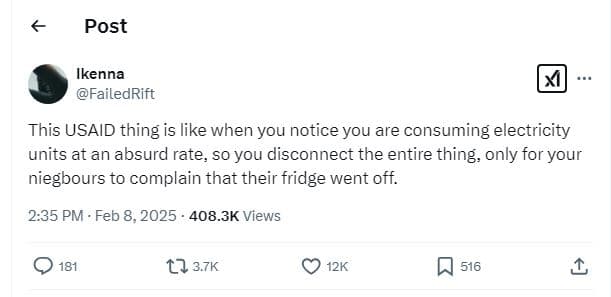 Post ikenna failedrift this usaid thing is like when you notice you are consumin