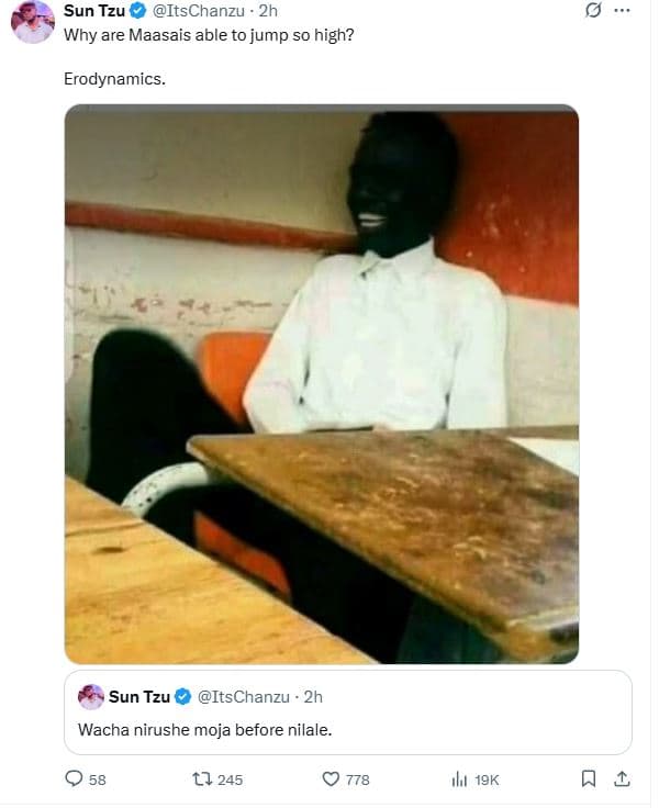 Sun tzu itschanzu 2h why are maasais able to jump so high? erodynamics sun tzu i