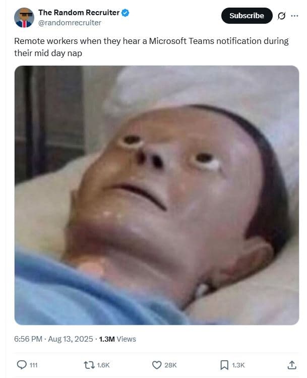 The random recruiter randomrecruiter subscribe remote workers when they hear a m