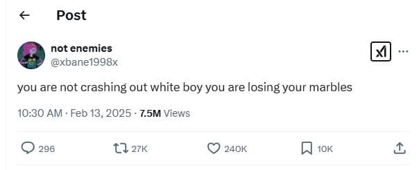 Post not enemies xbane1998x you are not crashing out white boy you are losing yo