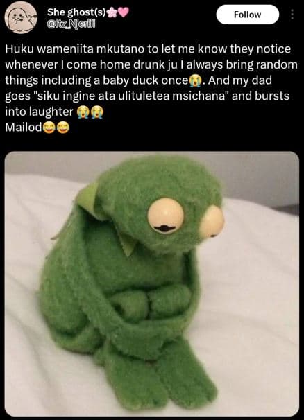 She ghosts izmatu follow huku wameniita mkutano to let me know 'they notice when