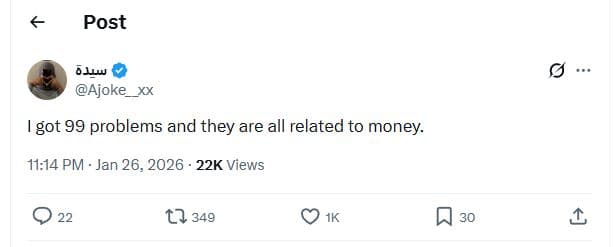 Post 514w ajoke xx got 99 problems and they are all related to money. 11.14 pm j