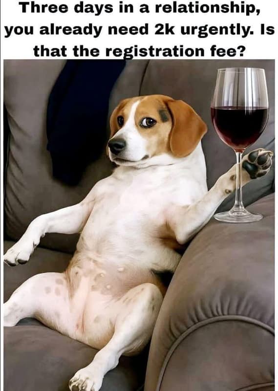 Three days in a relationship, you already need 2k urgently. is that the registra