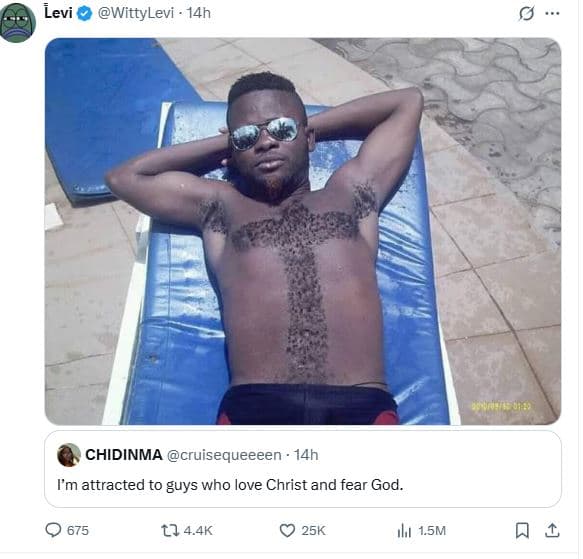 Levi wittylevi 14h chidinma cruisequeeeen 14h lm attracted to guys who love chri