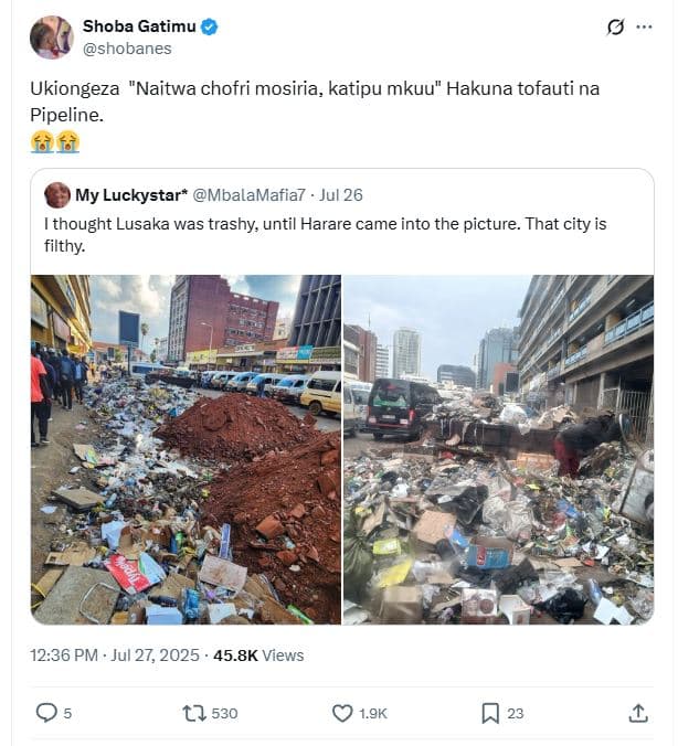 Shoba gatimu shobanes ukiongeza naitwa chofri mosiria, katipu mkuu hakuna tofaut