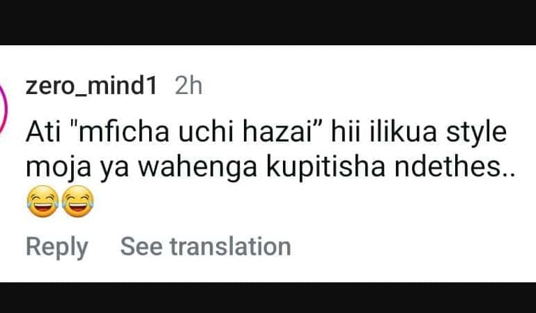 Zero_mind1 2h ati 'mficha uchi hazai hii ilikua style moja ya wahenga kupitisha