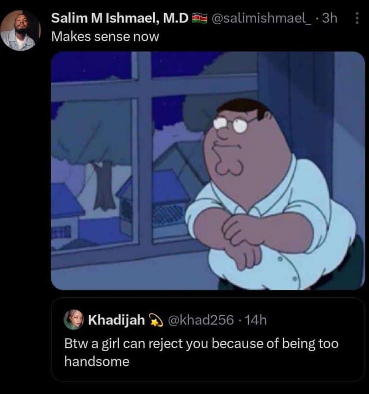 Salim m ishmael, m.d salimishmael_ 3h makes sense now khadijah khad256 14h btw a