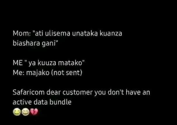 Mom ati ulisema unataka kuanza biashara gani me ya kuuza matako me majako not se