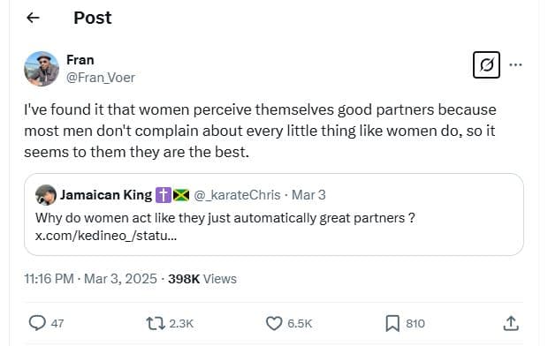 Post fran fran_voer ive found it that women perceive themselves good partners be