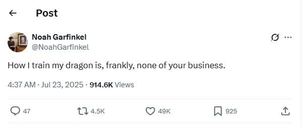 Post noah garfinkel noahgarfinkel how train my dragon is, frankly none of your b