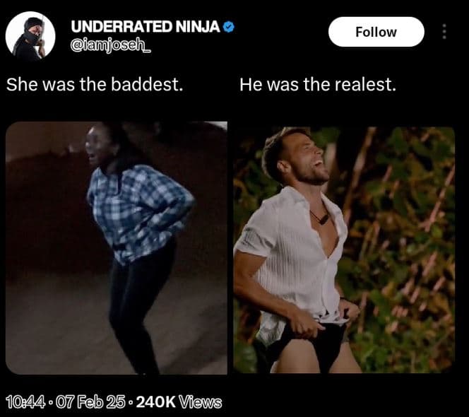 Underrated ninja iamjoseh follow she was the baddest. he was the realest 07 feb