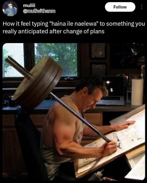 Muliii uulfwfthanm follow how it feel typing haina ile naelewa to something you