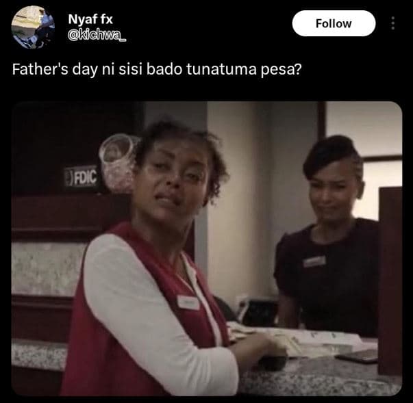 Nyaf fx okichwa follow father's day ni sisi bado tunatuma pesa? jrdic