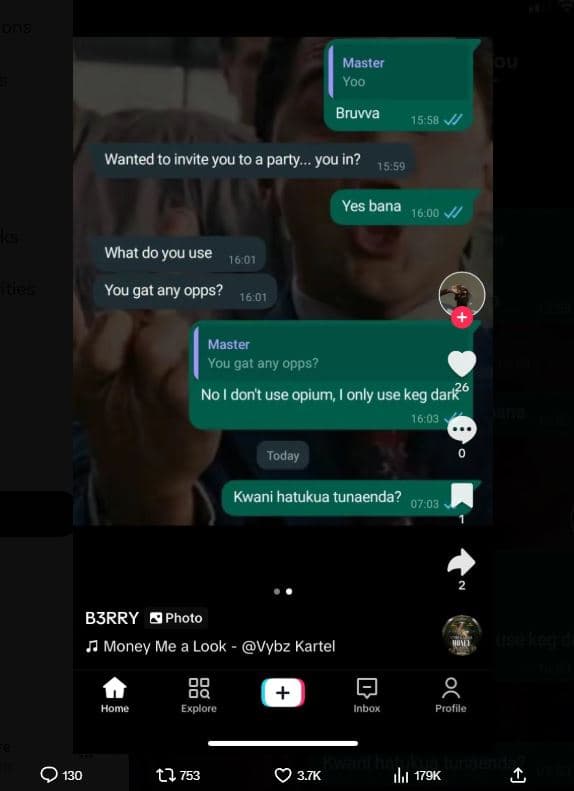 1 master yoo bruvva 15.58 wanted to invite you to a party .. you in? 15.59 yes b