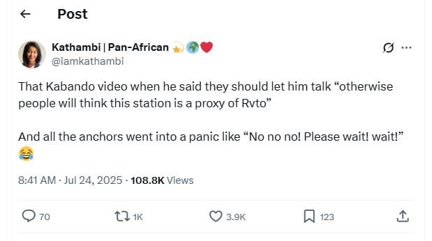 Post kathambi panafrican iamkathambi that kabando video when he said they should