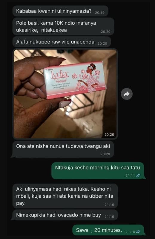 Kababaa kwanini ulininyamazia? 2019 pole basi, kama 1ok ndio inafanya ukasirike