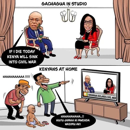 Gachagua in studio ifdie today kenya will sink into civil war kenyans at home ha