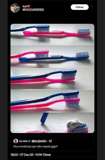 Follow quunuaaerpz ja telo ohavjatalo1 hua mnafanya aje ndio mpate gigs? 0idebzb