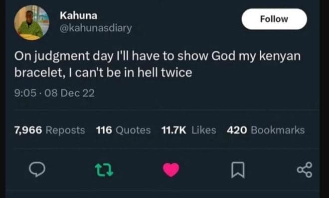 Kahuna kahunasdiary follow on judgment day i'il have to show god my kenyan brace