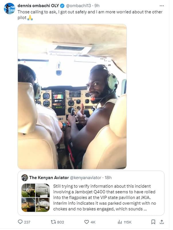 Dennis ombachi oly ombachil3 9h those calling to ask, got out safely and am more