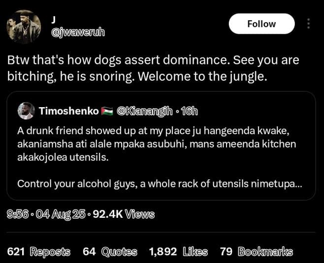 Follow jwaweruh btw that's how dogs assert dominance. see you are bitching he is