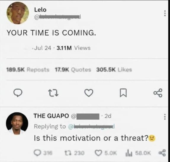 Lelo your time is coming jul 24 311m views 189 sk ropoets 17,9k quotes 305 sk ul