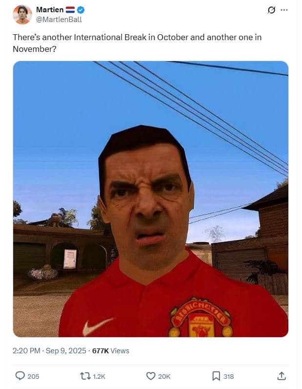 Martien martienball there's another international break in october and another o