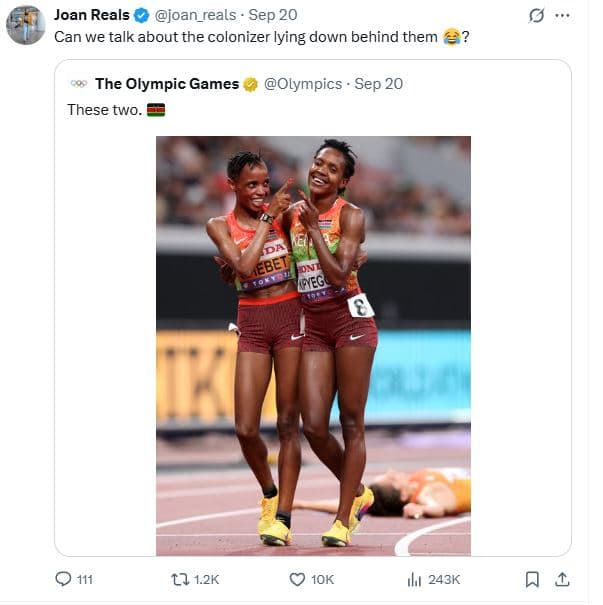 Joan reals joan_reals sep 20 can we talk about the colonizer lying down behind t