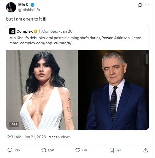 Mia k. miakhalifa but am open to it !! complex complex jan 20 mia khalifa debunk