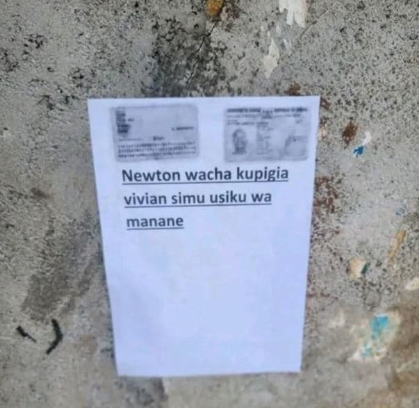 Newton wacha kupigia vivian_simu usiku wa manane