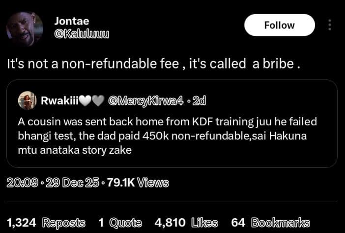 Jontae kalulyuy follow it's not a nonrefundable fee , it's called a bribe rwakii