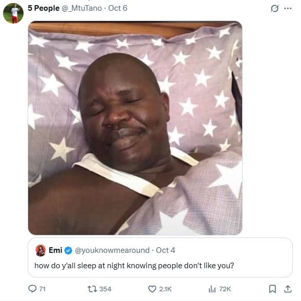 5 people _mtutano . oct 6 emi youknowmearound oct 4 now doy'all sleep at night k