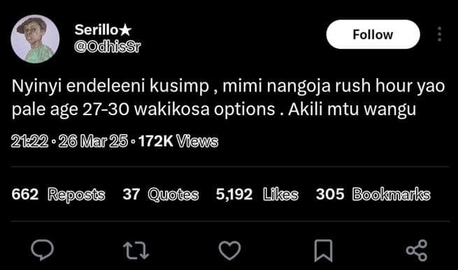 Serillo dhissr follow nyinyi endeleeni kusimp _ mimi nangoja rush hour yao pale