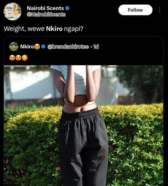 Nairobi scents nairobiscents follow weight, wewe nkiro ngapi? nkiro rendankirote