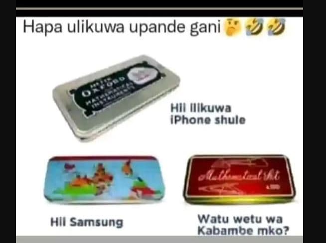 Hapa ulikuwa upande gani hii illkuwa iphone shule qau aten hll samsung watu welu