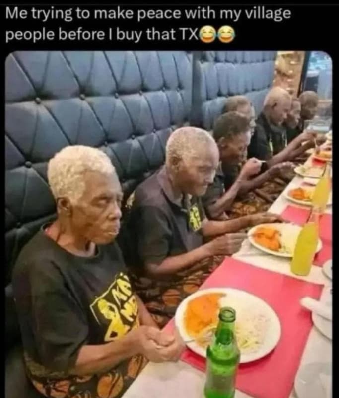 Me trying to make peace with my village people before buy that tx