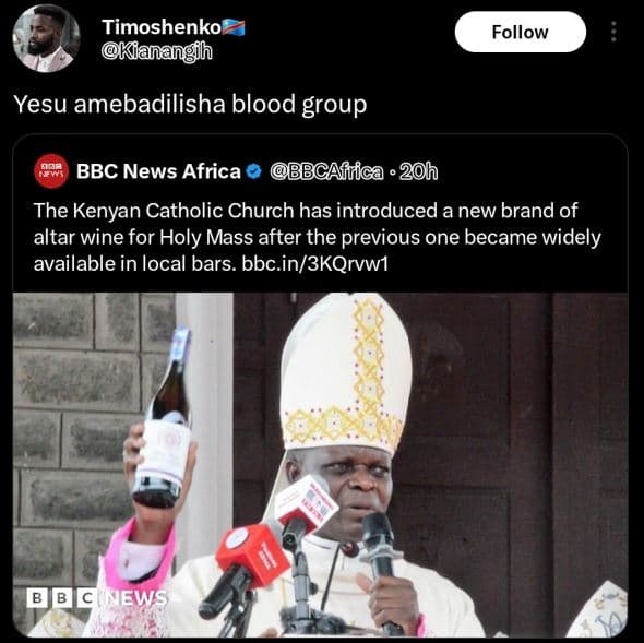 Timoshenko kanangih follow yesu amebadilisha blood group bbc news africa bbcafri