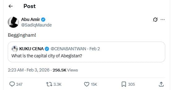 Post abu amir sadiqmaunde beggingham! kuku cena cenabantwan feb 2 what is the ca