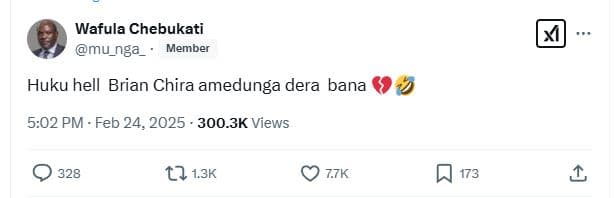 Wafula chebukati mu_nga_ member huku hell brian chira amedunga dera bana 5.02 pm