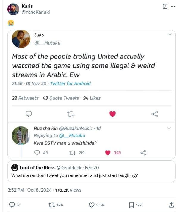 Karis yanekariuki tuks mutuku most of the people trolling united actually watche