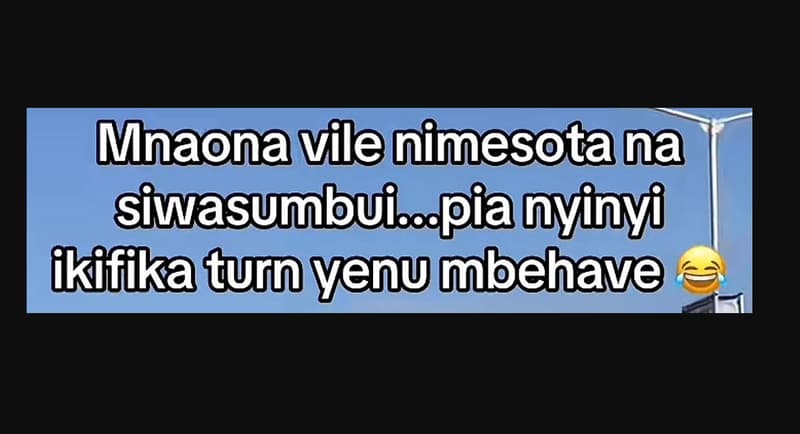 Mnaona vilenimesotana siwasumbuiodppia nyinyi ikifika turn yenu mbehave