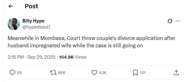 Post billy hype hypedsouli meanwhile in mombasa court throw couple's divorce app
