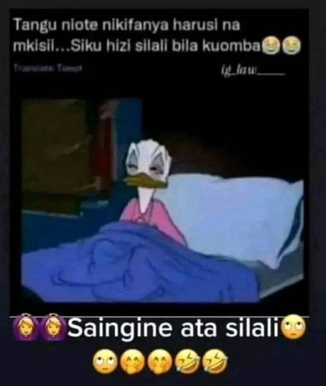 Tangu nlote nlkifanya harusl na mkisll . siku hlzl sllall blla kuombal a saingin